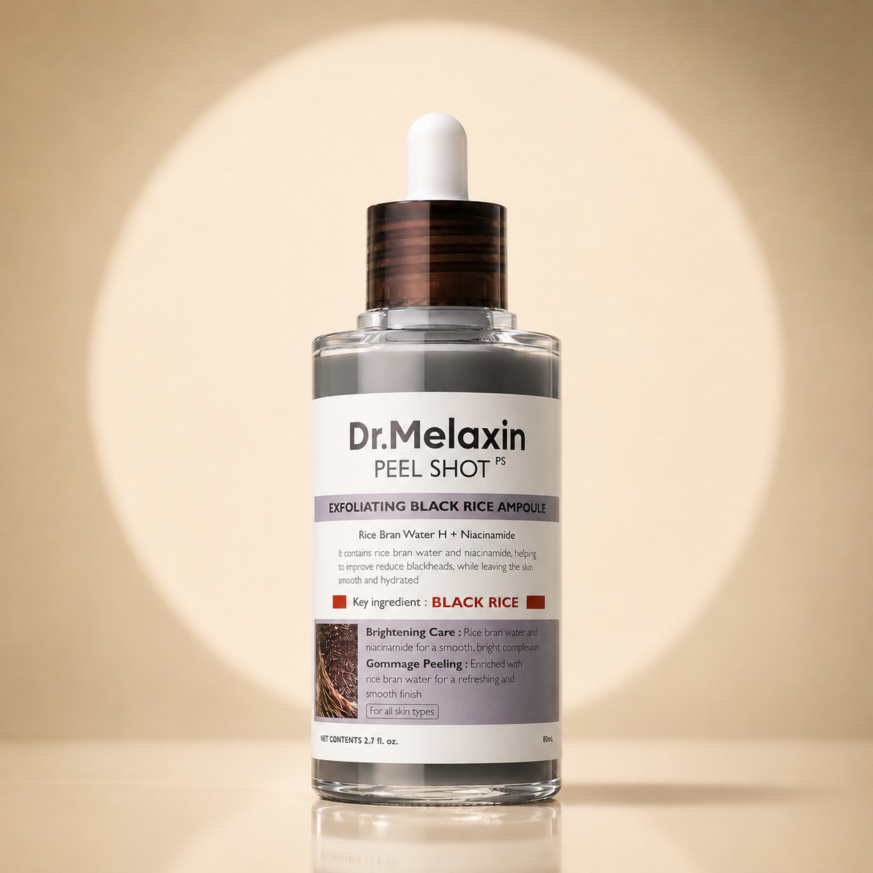 Dr.Melaxin Peel Shot Glow Rice Peeling Ampoule, 80ml