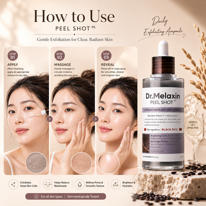 Dr.Melaxin Peel Shot Glow Rice Peeling Ampoule, 80ml